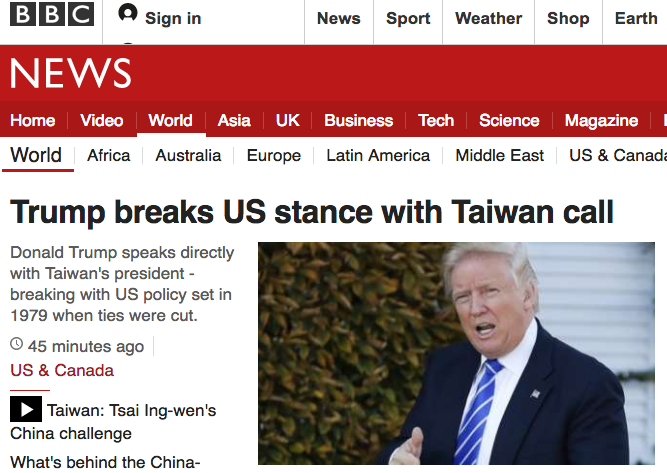 近40年來頭一遭  川普和蔡英文總統直接通話