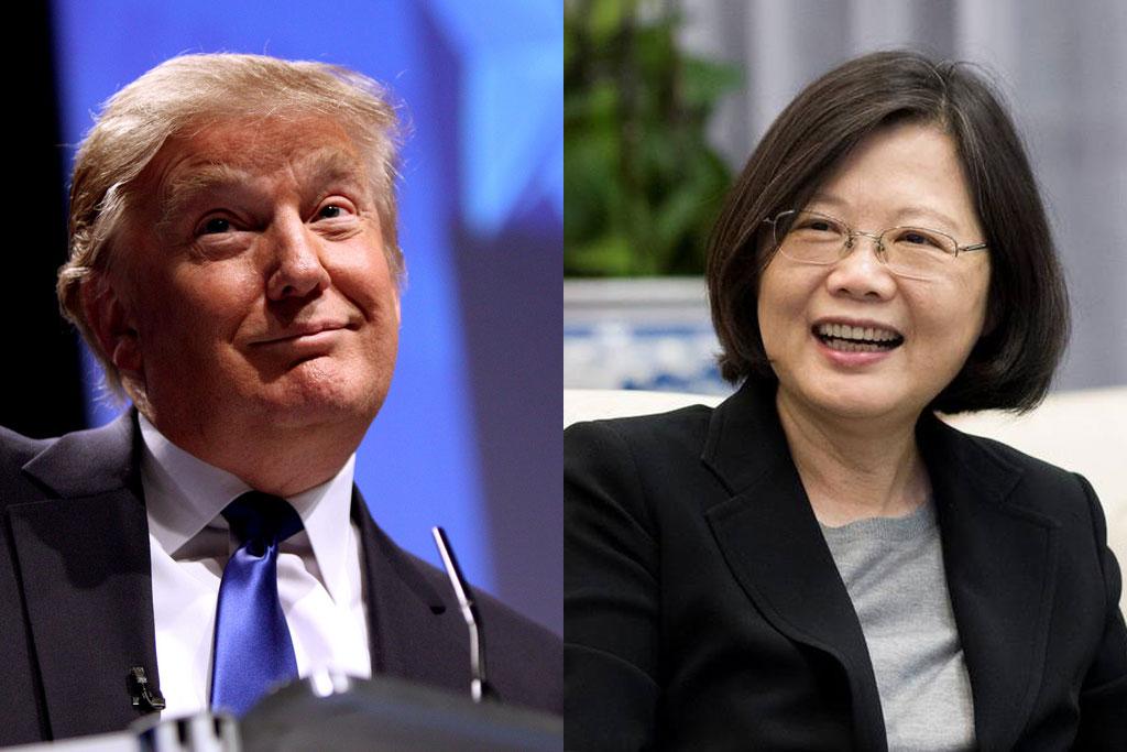 川普接了台灣總統蔡英文賀電，又說一個中國政策可以重新協商，讓中國氣得跳腳。（東方IC）