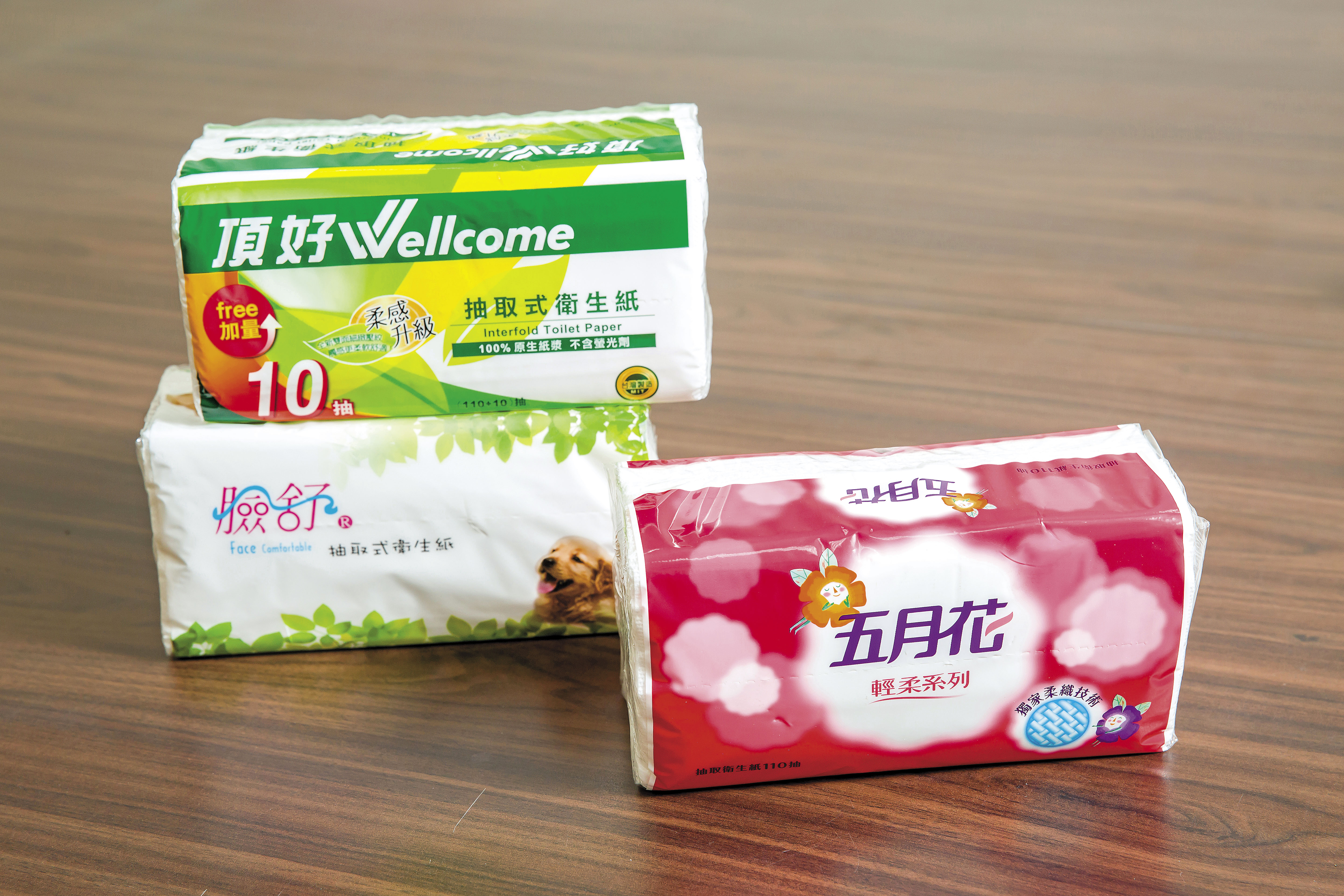 新豐除了自創臉舒品 牌,也替永豐餘代工五月花等知名品牌。