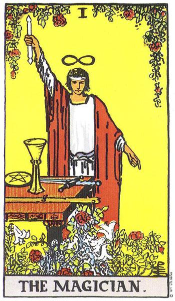魔術師 The Magician。圖翻攝自Rider-Waite Tarot by A.E. Waite & Pamela Colman-Smith