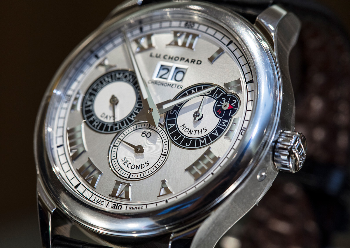 L.U.C Perpetual Twin腕錶。不鏽鋼錶殼，搭載L.U.C 96.51-L，動力儲存65小時，具備微型自動盤與專利雙發條盒設計，擁有萬年曆功能，通過COSC瑞士天文台認證，定價NT$ 842,000。