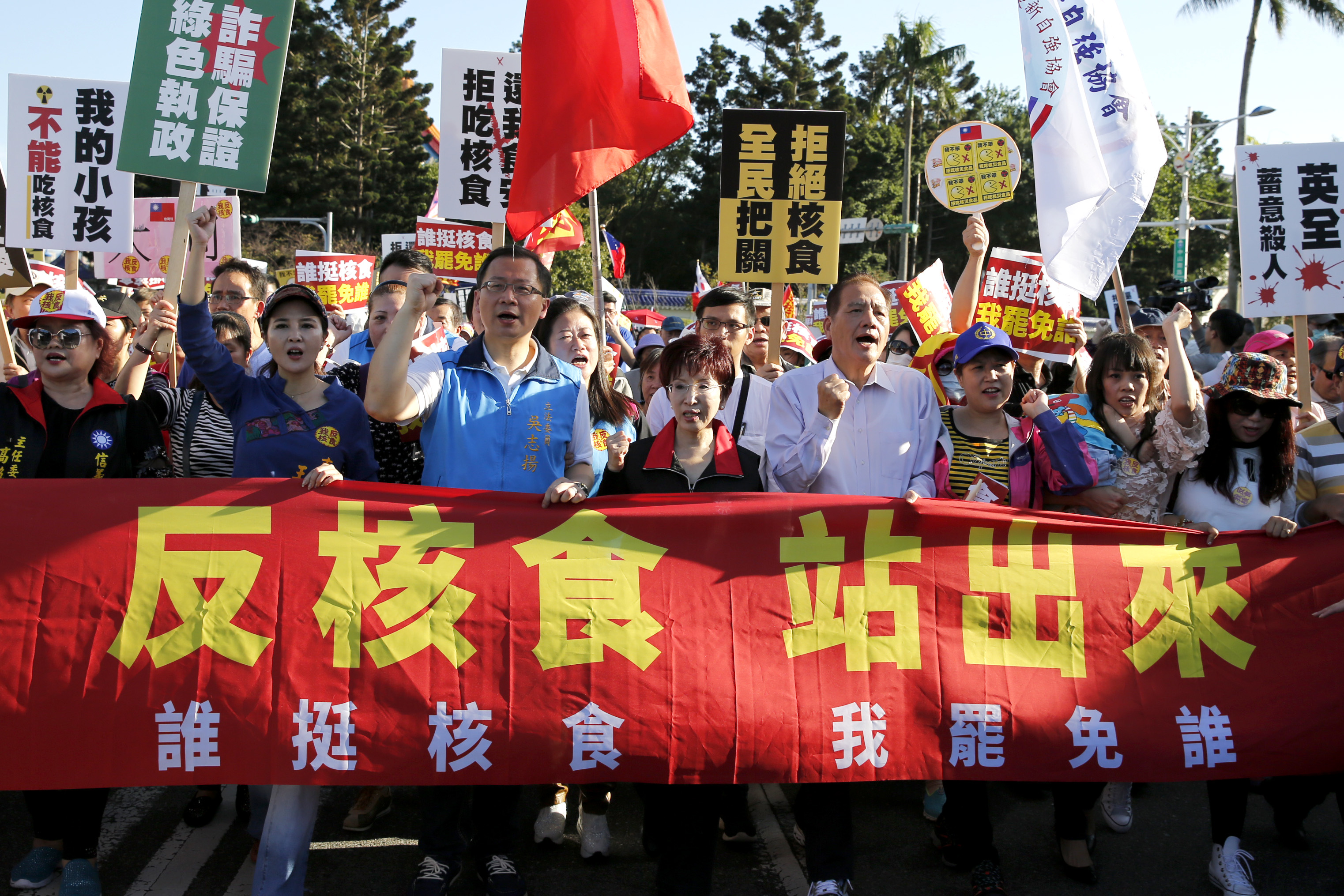 反核食遊行　洪郝同場不同台