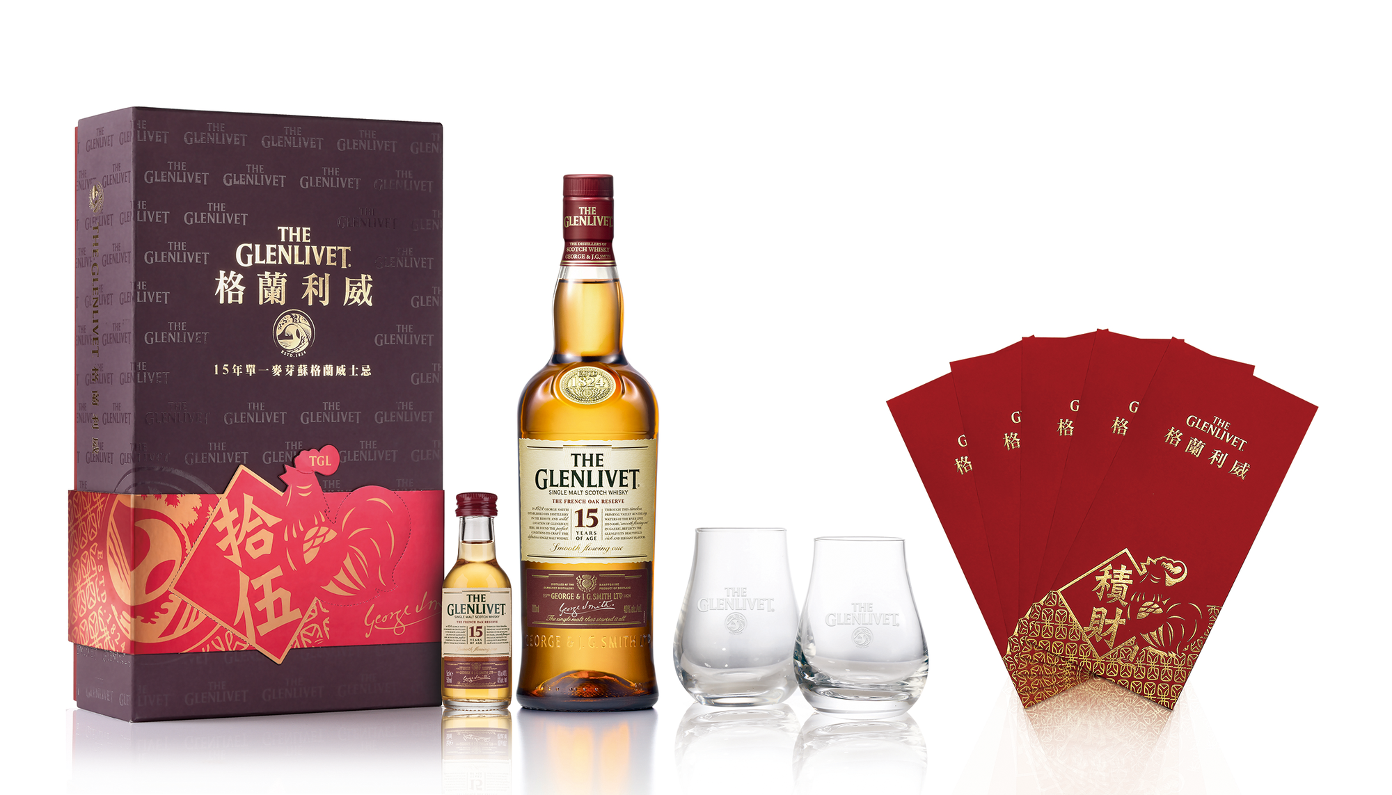 格蘭利威15年單一麥芽蘇格蘭威士忌新年禮盒 建議售價:NT$ 1,599