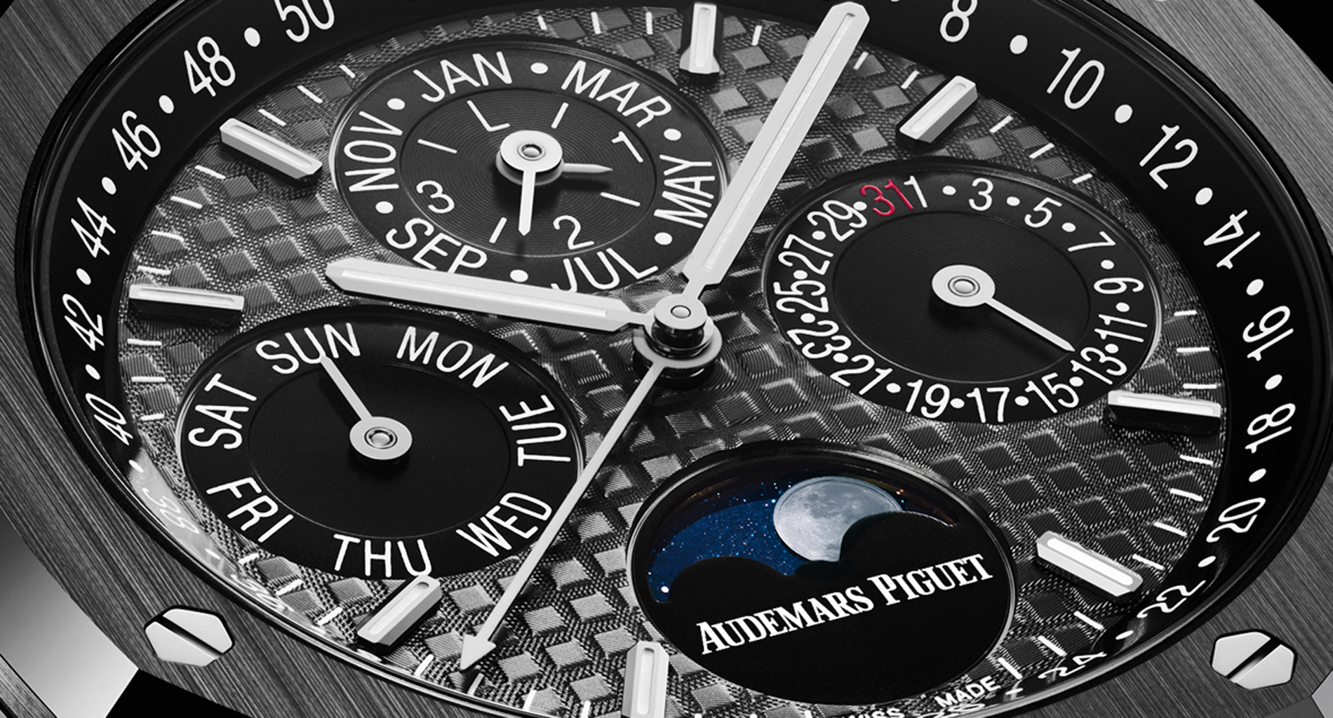 【2017 SIHH速報】 AUDEMARS PIGUET Royal Oak皇家橡樹黑陶瓷萬年曆自動腕錶