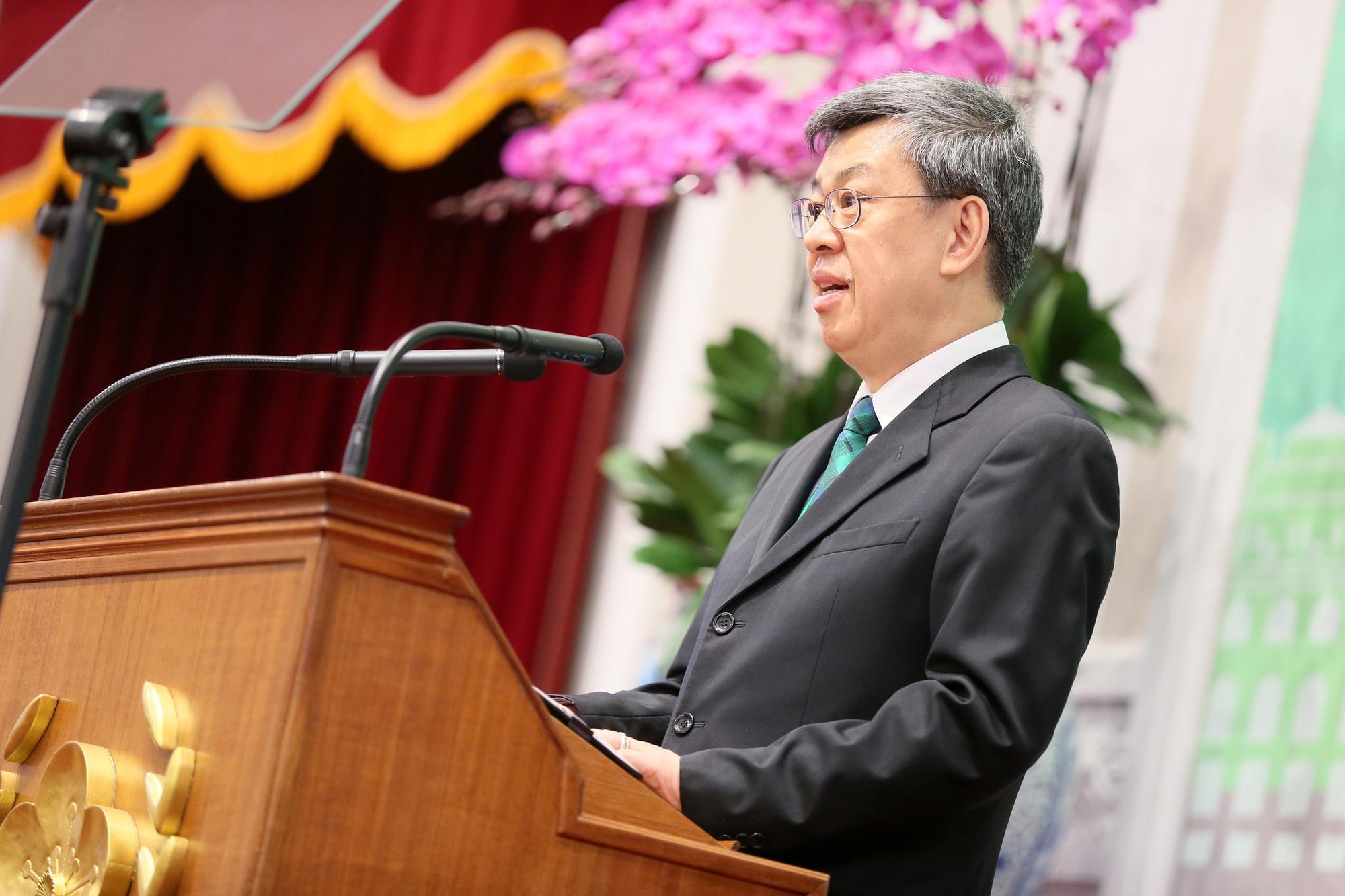 副總統陳建仁提到，年金如果不及時調整將會用盡危機，現在改革是救急救人也是懸崖勒馬。（總統府提供）