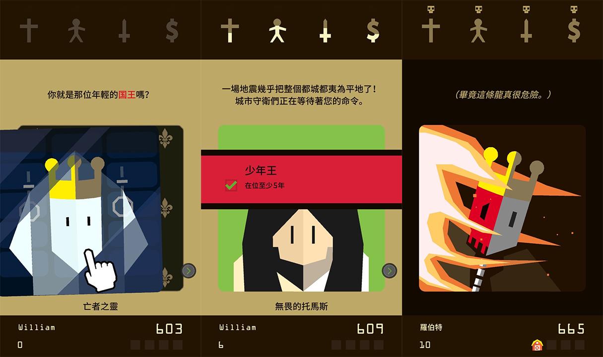玩家扮演的君王只要點頭或是搖頭決定國策就行了。（圖片來源：遊戲實機截圖）