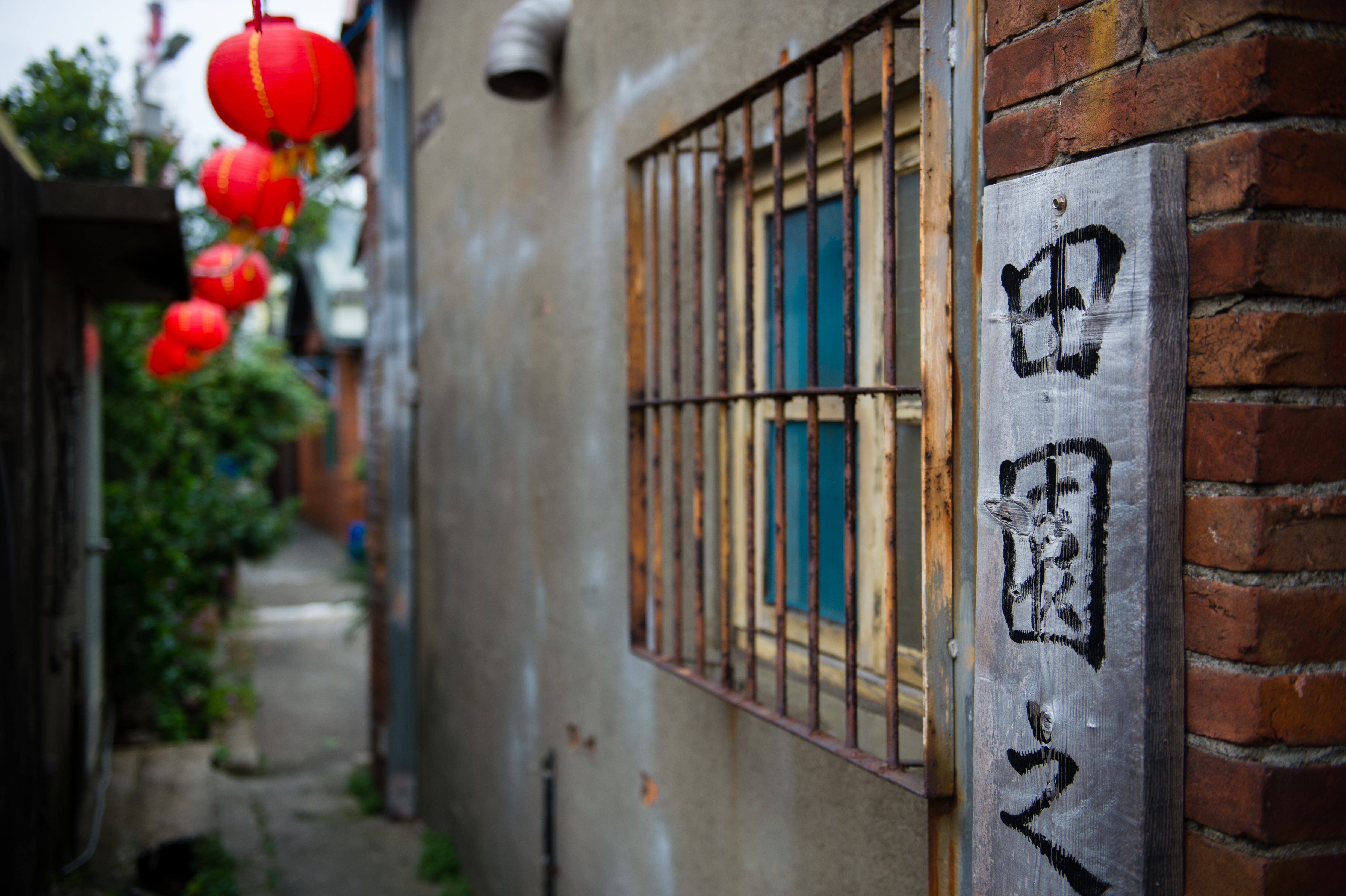 小巷裡也張燈結綵,充滿歡喜年味。