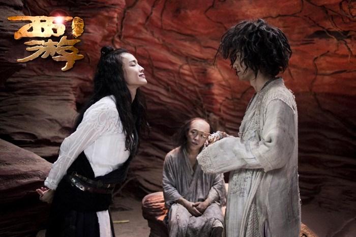 周星馳的電影無論他本人有沒有出鏡,都能收服觀眾。圖為《西遊降魔篇》,左起為舒淇、黃渤及文章。