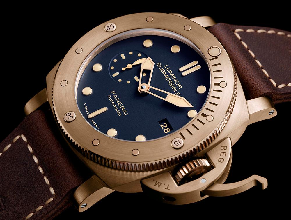 PAM00671除了是青銅材質錶殼之外，還是很夯的藍色面盤，限量1000只， 建議售價NT$ 468,000。