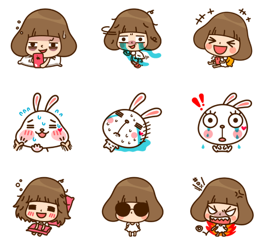 【LINE人氣貼圖：香菇妹&拉比豆】3張貼圖背後祕密大公開