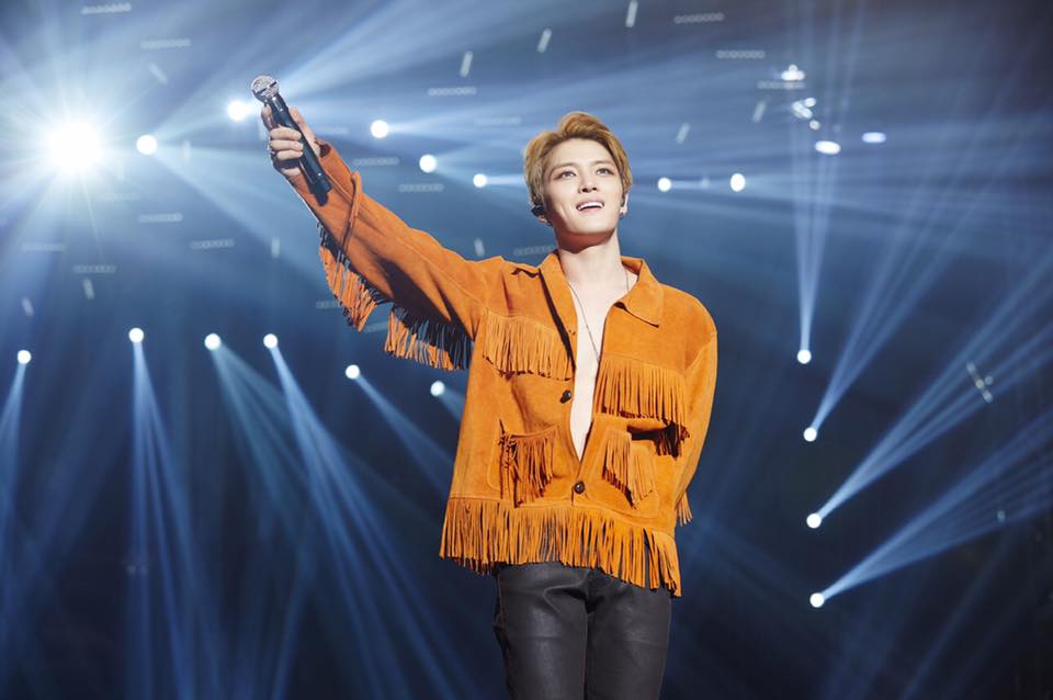 金在中正忙於亞洲巡演，預計4月1日於高雄巨蛋開唱。（翻攝自JYJ FB）