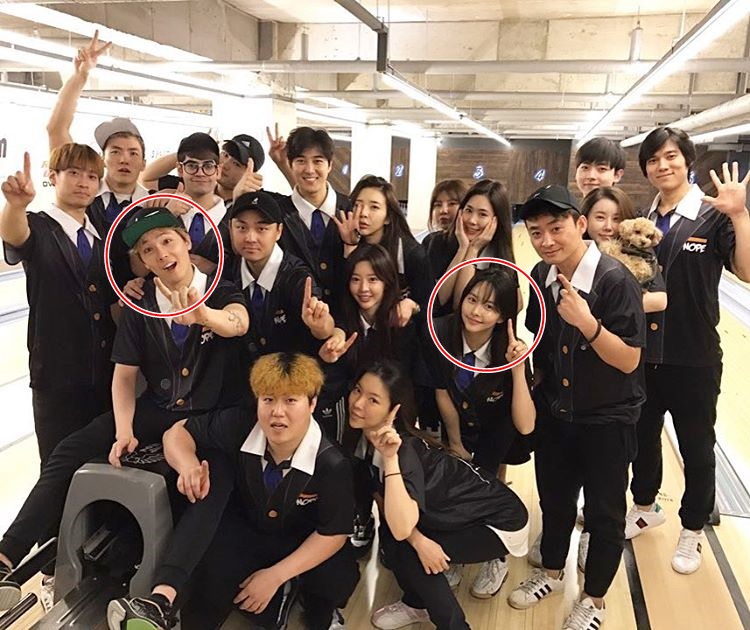 李洪基5日才po出與保齡球友聚會照片，韓寶凜罕見同框，沒過幾日竟傳情變。（翻攝自李洪基IG）