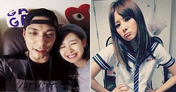 安心亞被指是嘎嘎「多劈」的其中一個受害者，兩人私下玩鬧的親暱影片被外流。（翻攝卡提諾論壇）