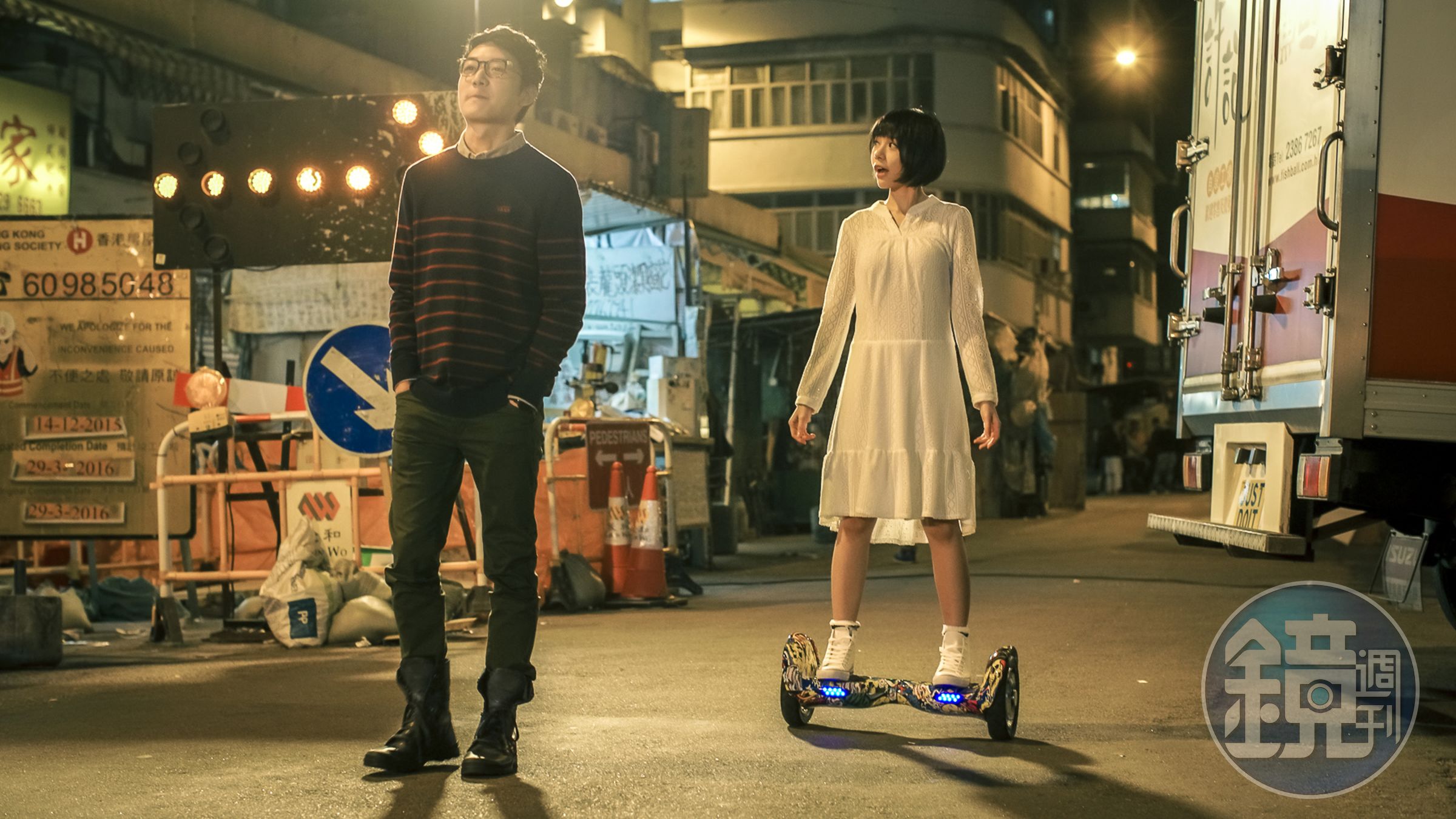 林明禎為戲勤練電動滑板車，卻曾摔傷。