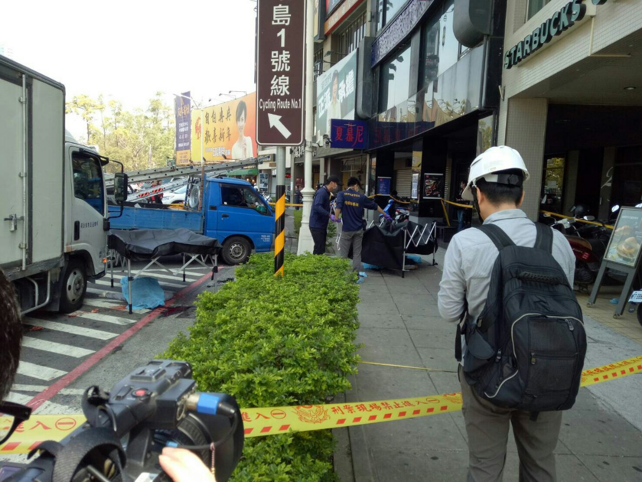 曾善心助氣爆災民　父子掛廣告帆布不慎摔死