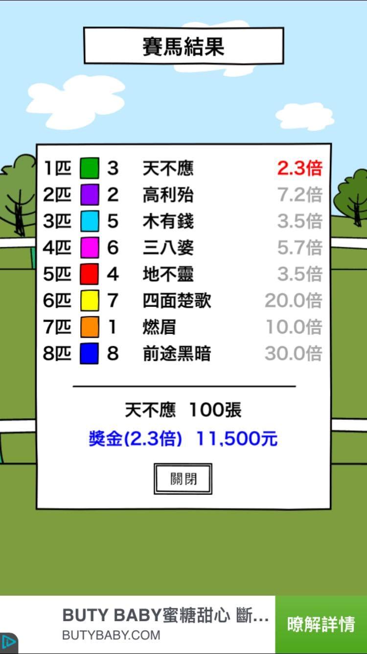 賽馬可以參考賠率,但不見得每次都會是賠率低的勝出