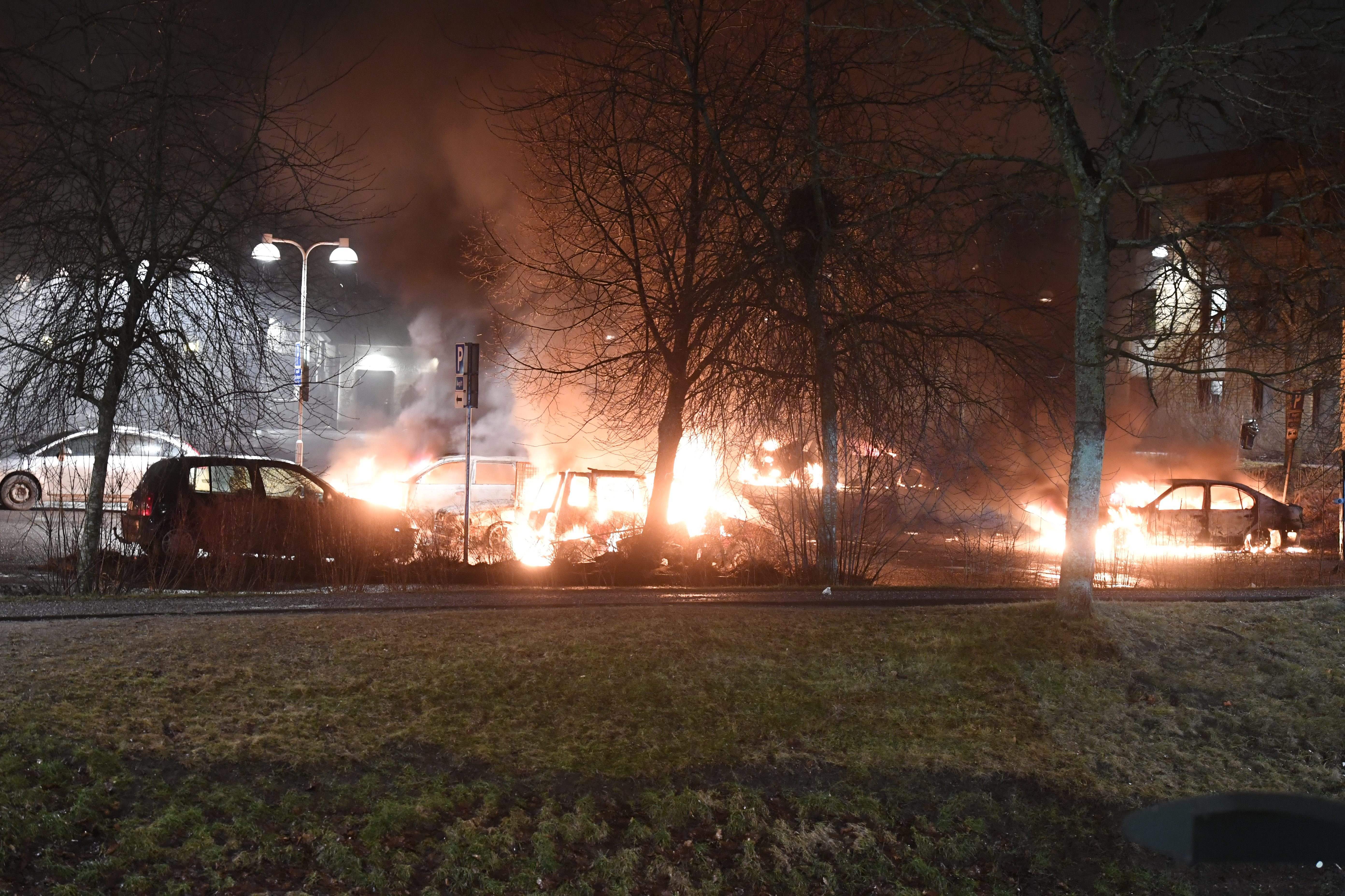 美國總統川普憑空杜撰瑞典移民暴動事件，舉世訕笑，不料瑞典斯德哥爾摩市北郊某社區接著竟然配合演出，真的發生了小型暴動。