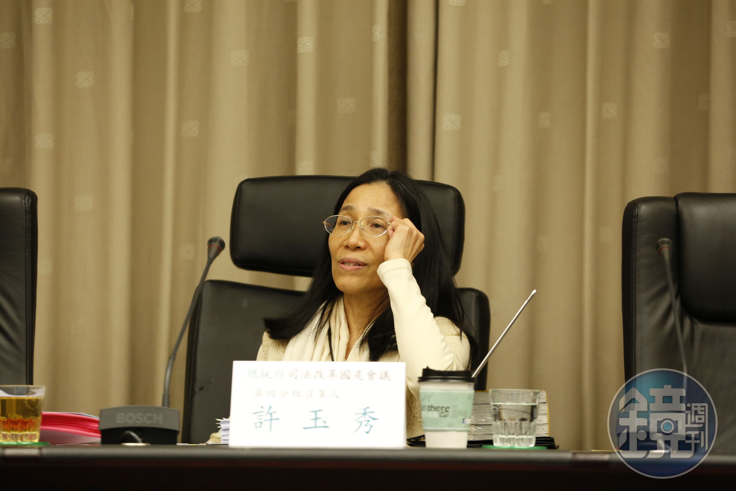 許玉秀前大法官在國是委員Line群組表示，「不是來玩假的」，展現司改決心。