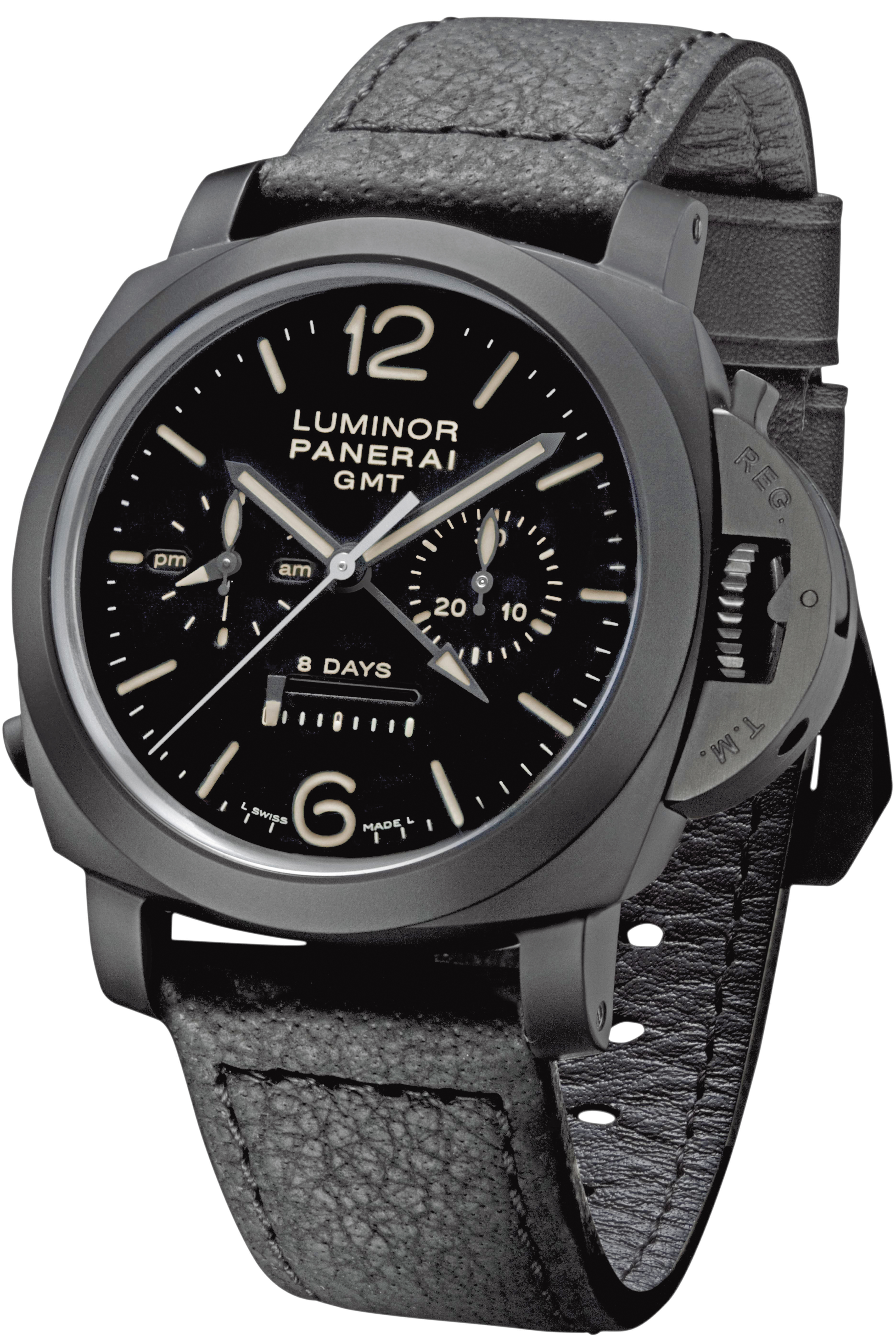 霍建華透露最愛沛納海Luminor 1950 Chrono Monopulsante 8 Days GMT Ceramica 44mm腕錶，價格69萬9,000元。