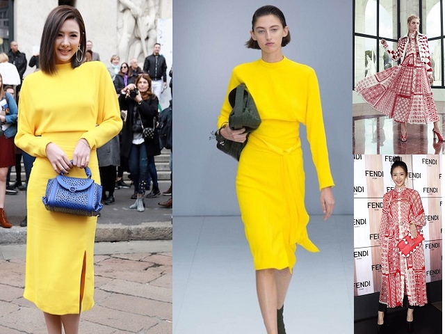 安心亞米蘭時裝周連跑多個時尚大秀，不同衣服展現風情。