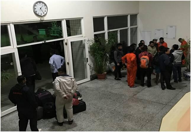 16名獲救的印度籍船員，被安置在空軍台南基地。