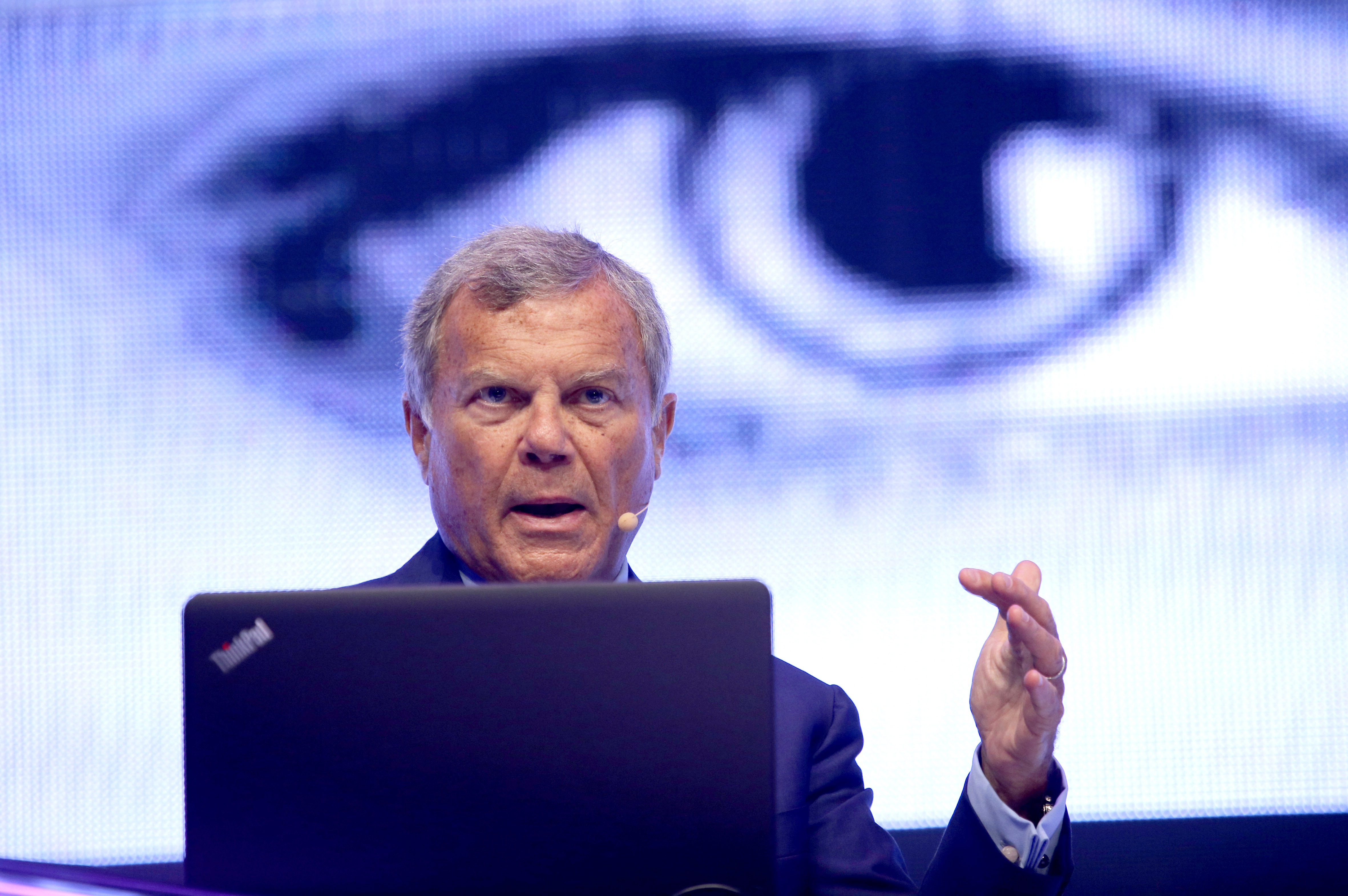 全球最大廣告集團WPP執行長Martin Sorrelly在Dmexco數位行銷大會上演說。（東方IC）