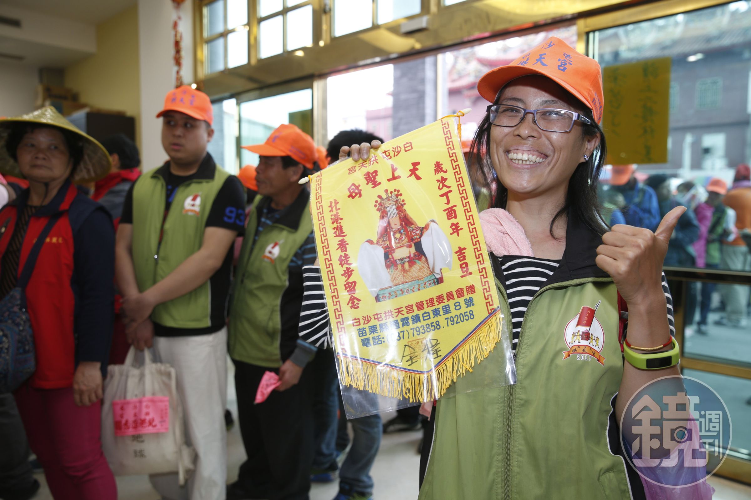 黃小姐因健康因素向媽祖許願，第一次參加進香就全程徒步走完。