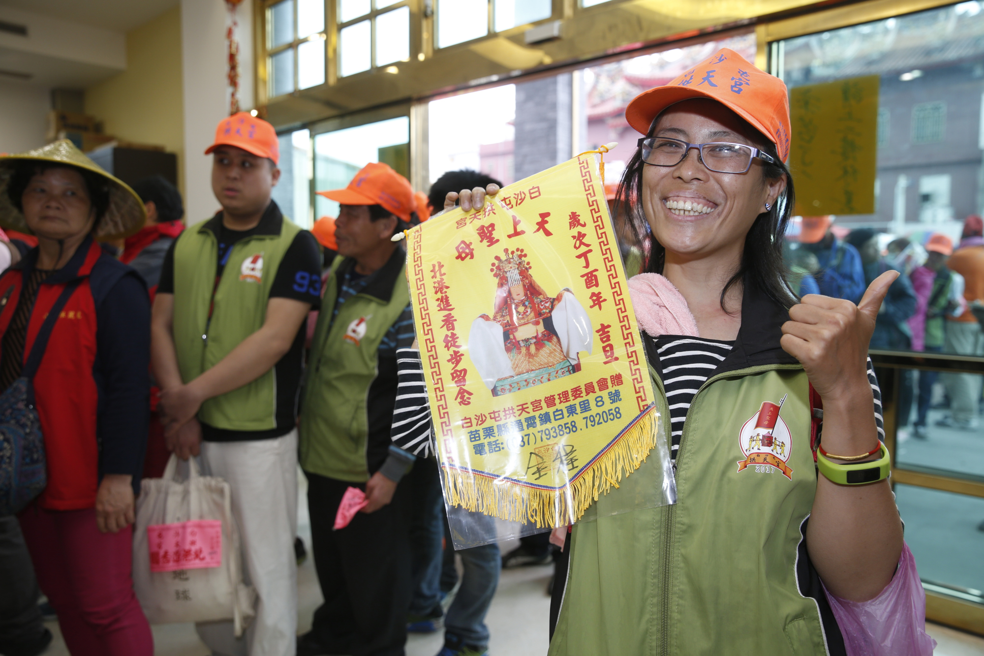 黃小姐因健康因素向媽祖許願，第一次參加進香就全程徒步走完。