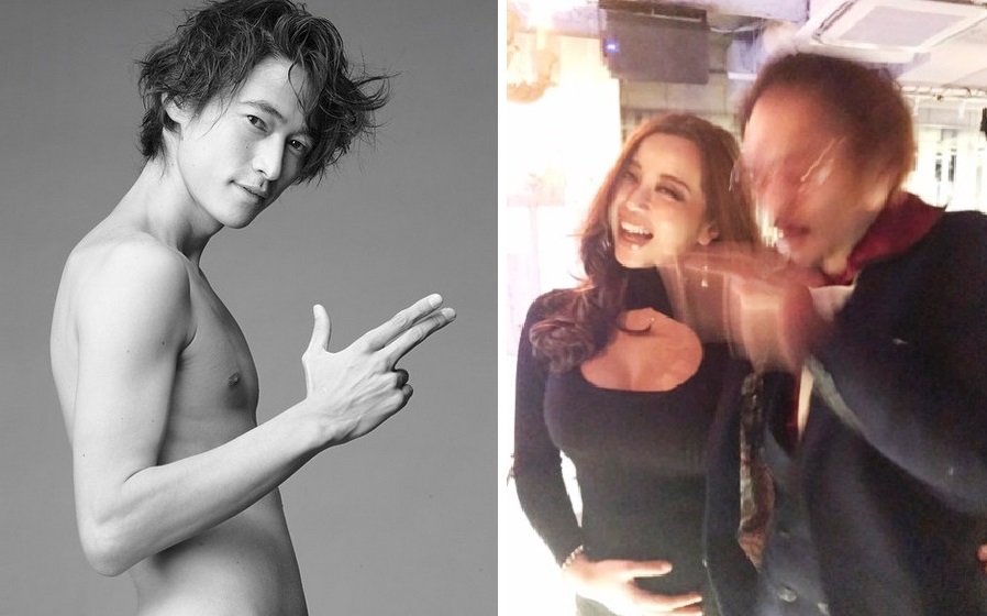 窪塚洋介當年還是鮮肉時期曾經讓知名攝影師Leslie Kee拍攝大尺度照片（左圖），而PINKY在部落格上傳她跟窪塚洋介的合照，禿頂令當地網友驚訝（右圖）。