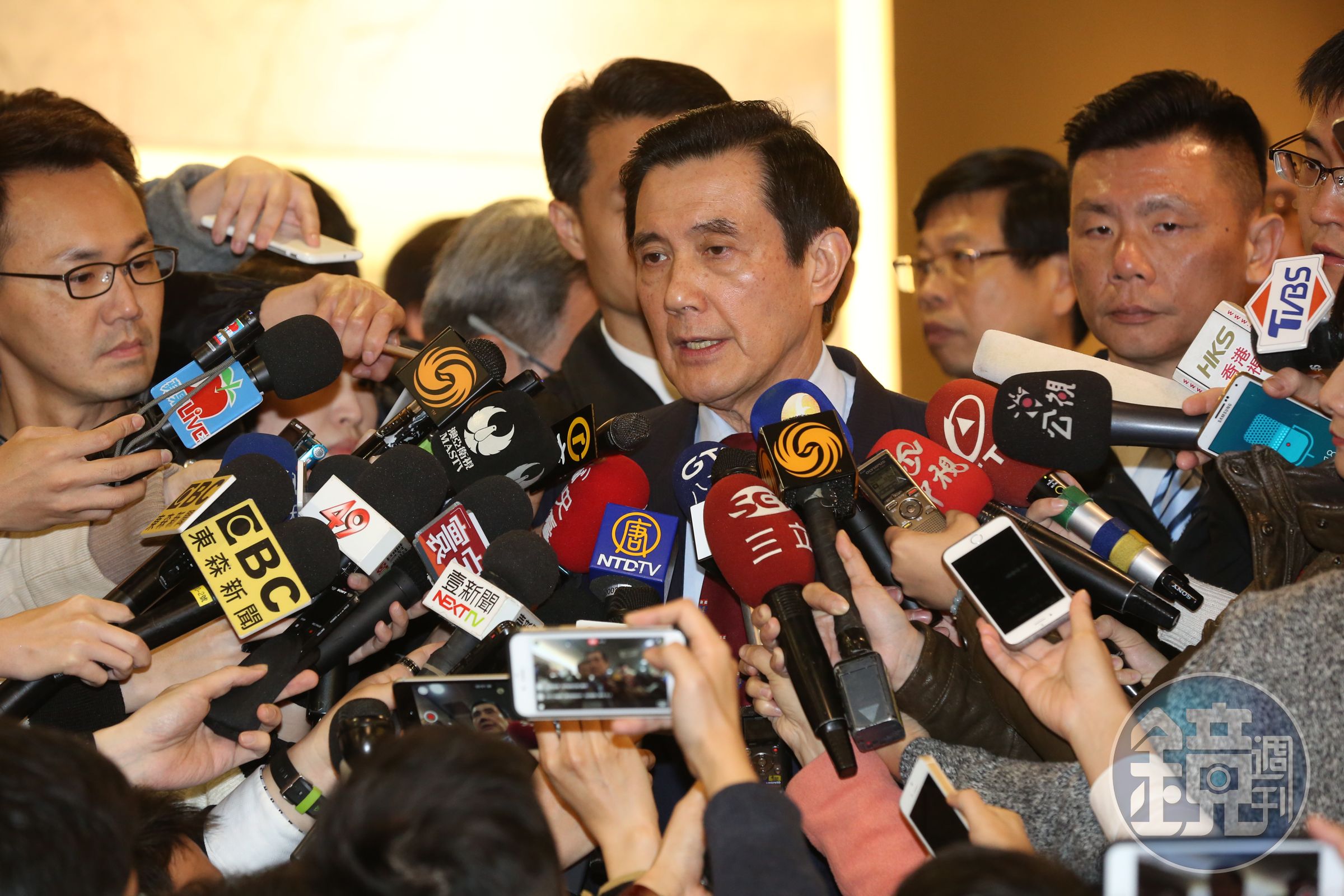 前總統馬英九因洩密遭起訴，馬出席台大哈佛論壇時，挺身為自己的清白辯護。