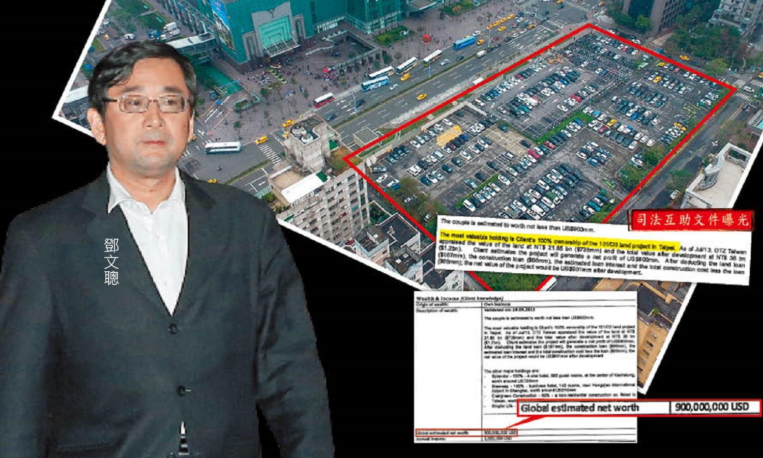 EFG瑞士總行的客戶資料記載，鄧文聰夫婦最值錢的資產就是101旁邊的D3土地。