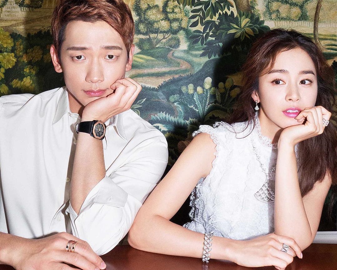 韓星Rain和金泰熙婚後首度合體工作，照片透露出小夫妻的甜蜜。(截自harpersbazaarkorea IG)