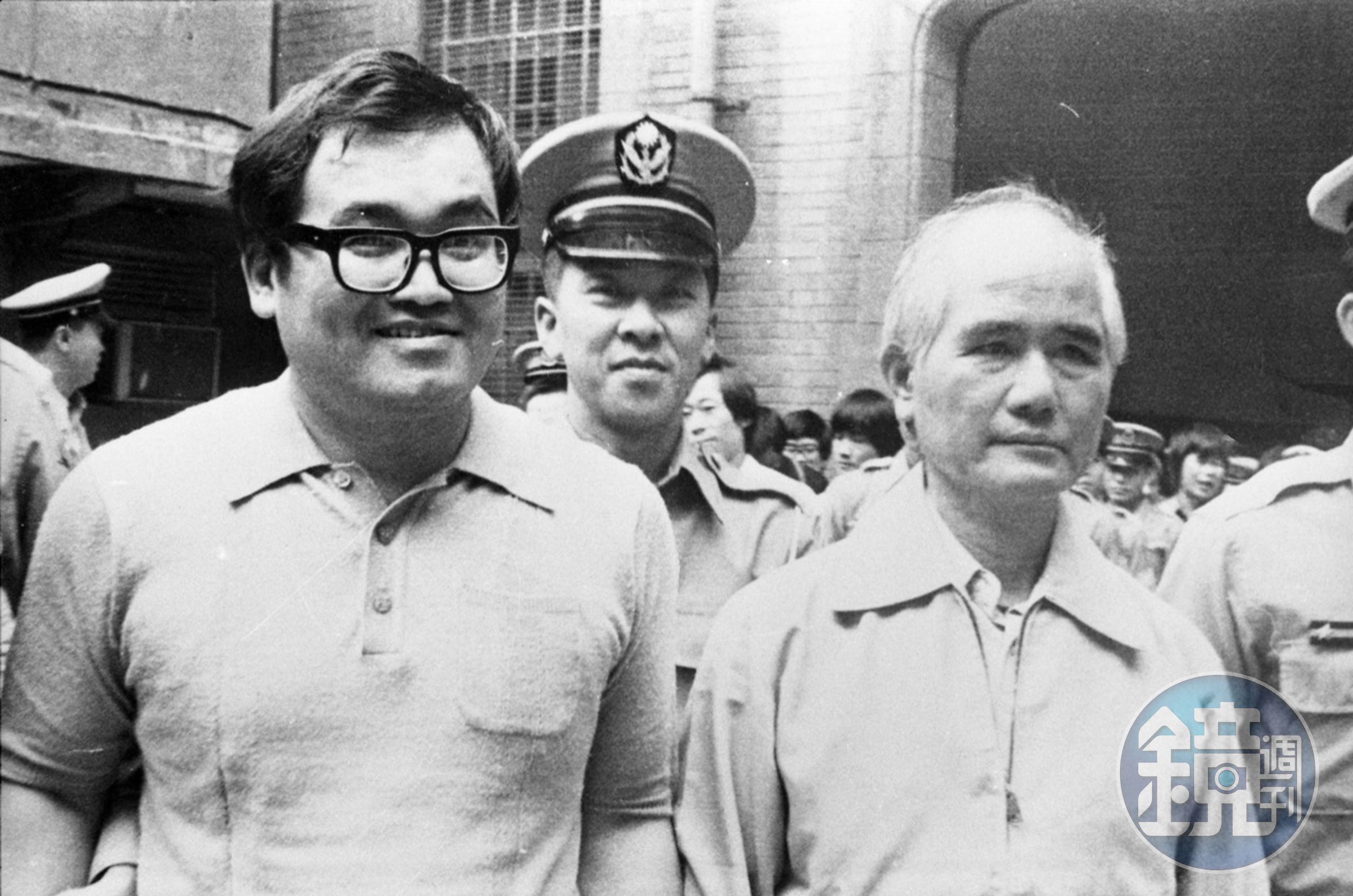魏廷朝（左）64歲的人生，一共坐了17年3個月又7日的政治牢。（聯合知識庫）