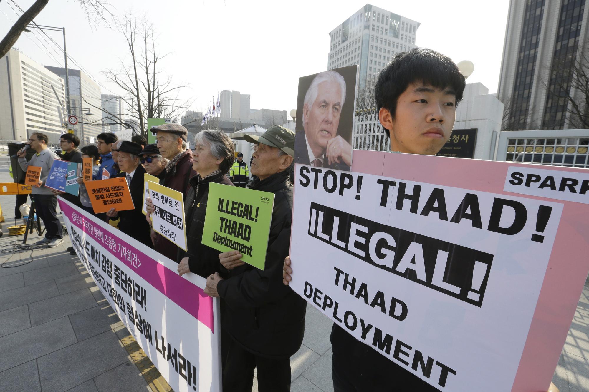 南韓民眾反對部署薩德系統。圖取自東方IC
