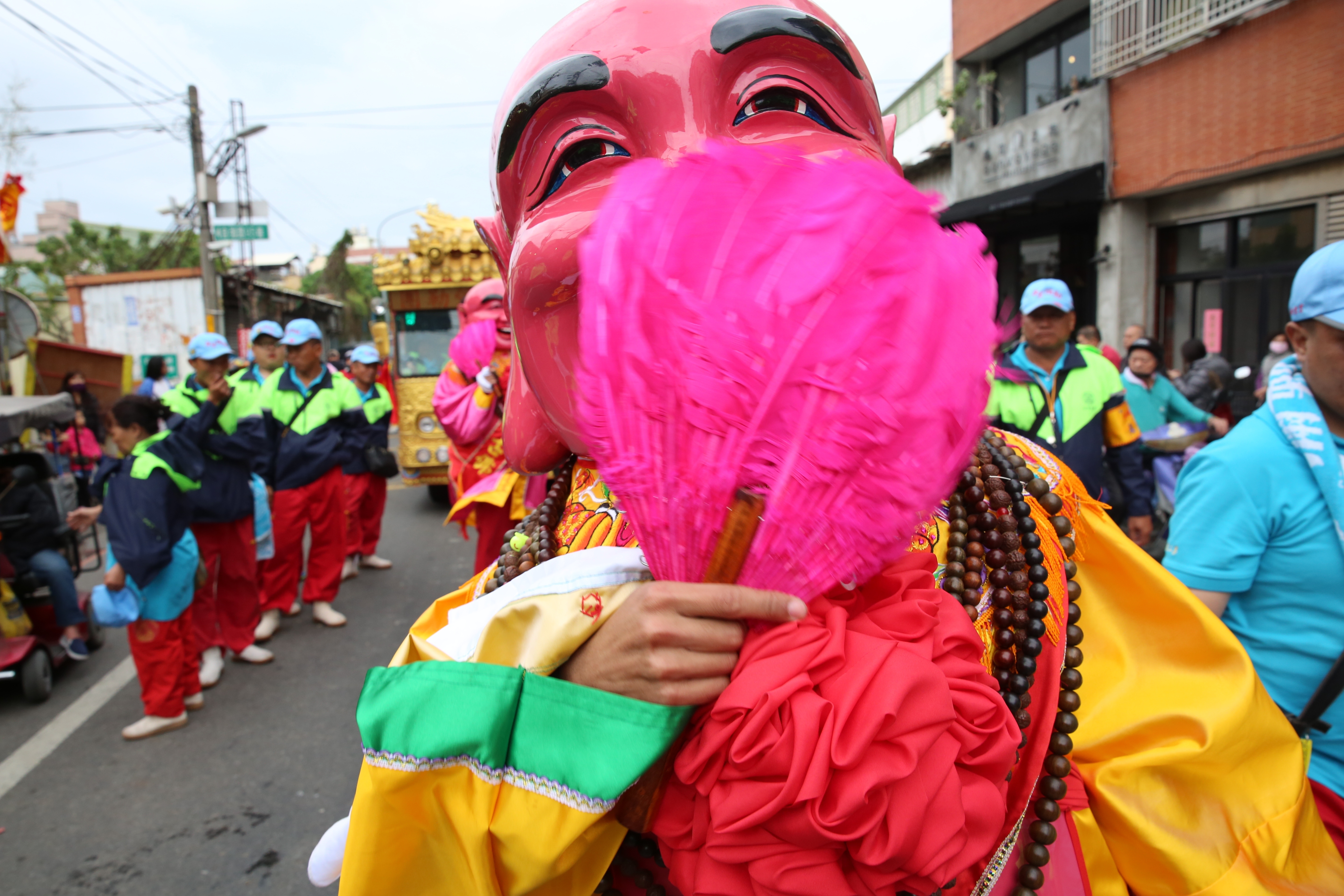 大甲媽祖彌勒團的彌勒佛，負責在媽祖轎前帶來歡樂，招財進寶。