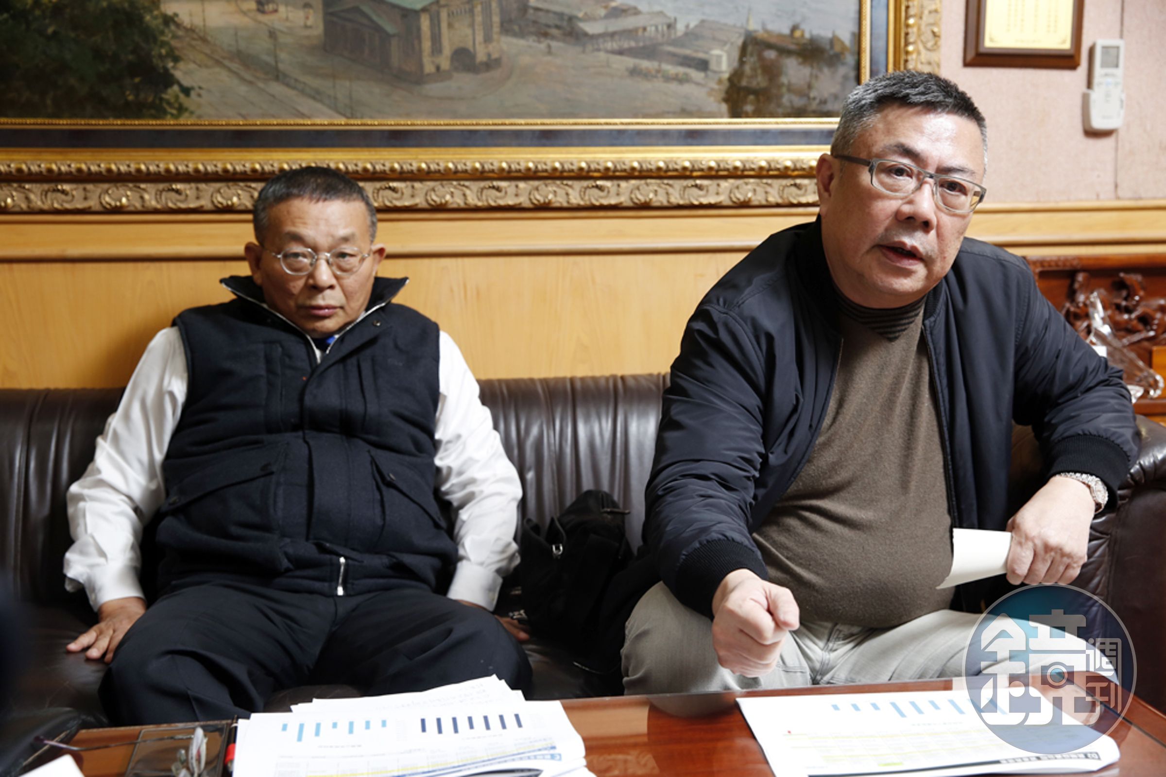 民視的第一、第二大股東陳清福（左）和今台電子董事長宋文洲（右）挺身而出，捍衛民視創立的初衷和理念。