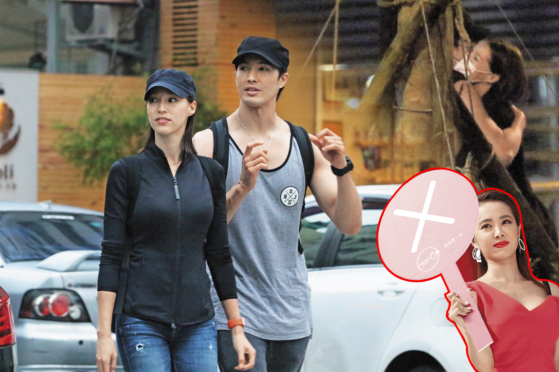 錦榮（右）跟Akemi爆出新戀情，被本刊直擊連續多天約會。據悉，小倆口早就互看順眼，但礙於當時彼此各自有Jolin、丁春誠，所以暫緩進展。