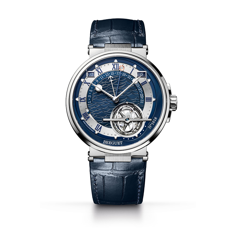 Marine Equatioin Marchante 5887時間等式陀飛輪萬年曆自動腕錶，定價NT$7,431,000。