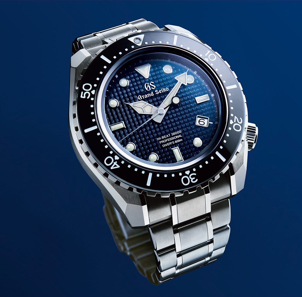 GRAND SEIKO  Hi-Beat 36000 專業600 米潛水錶 ，藍色面盤的的SBGH257限量500只，定價12,300歐元（約台幣39萬元）。