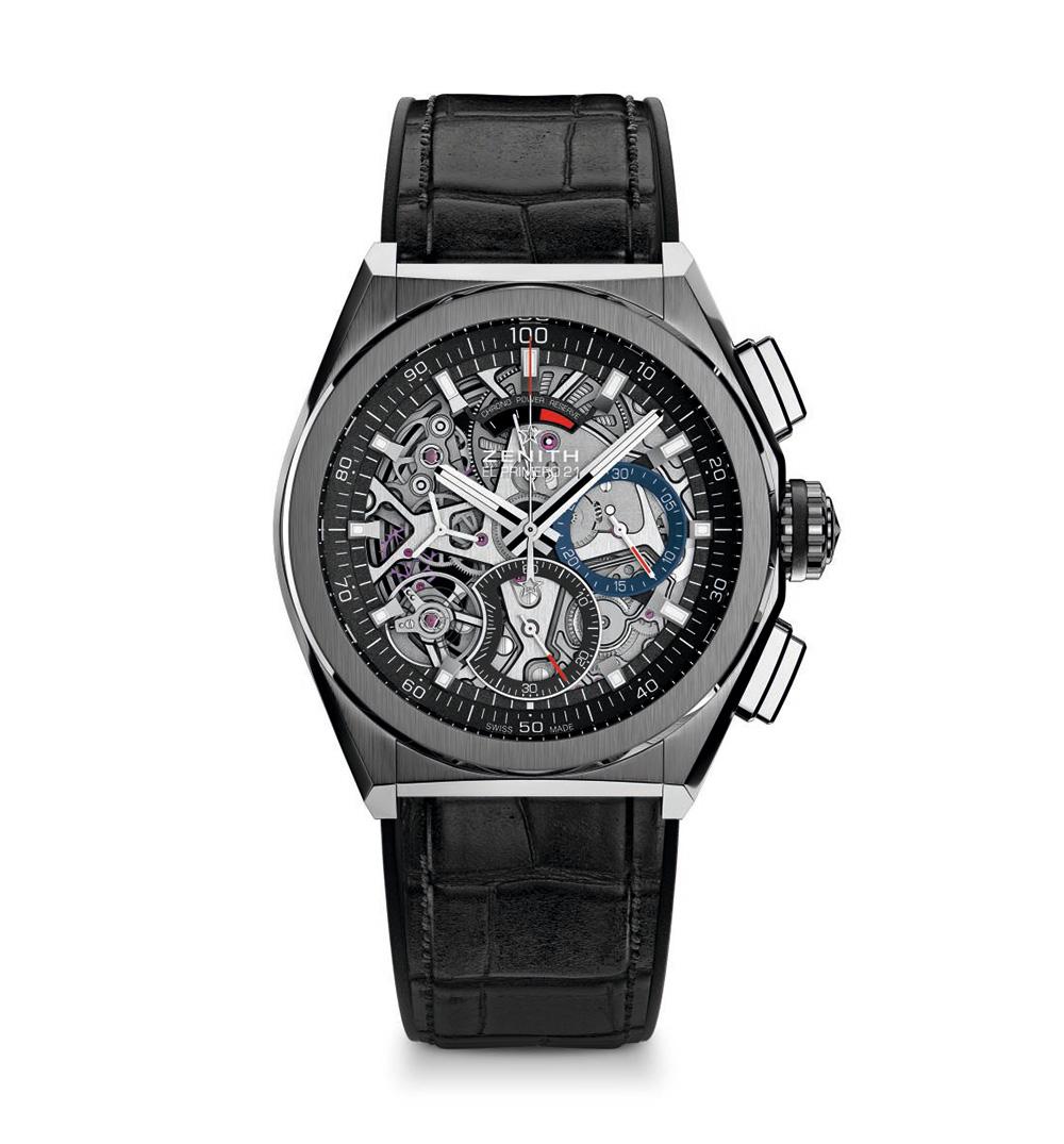 鈦金屬錶殼搭配通透錶面的Defy El Primero 21腕錶，建議售價NT$ 380,100。
