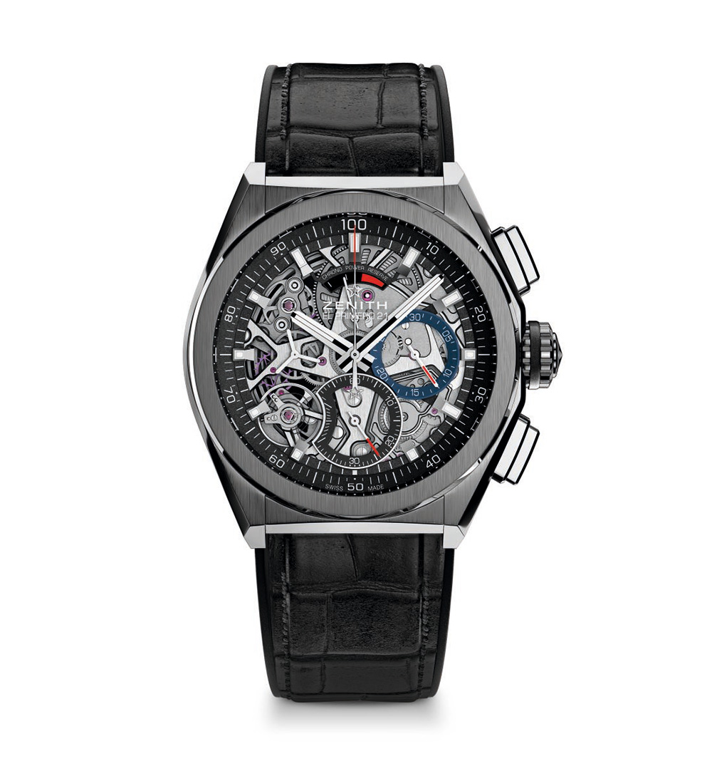 鈦金屬錶殼搭配通透錶面的Defy El Primero 21腕錶，建議售價NT$ 380,100。