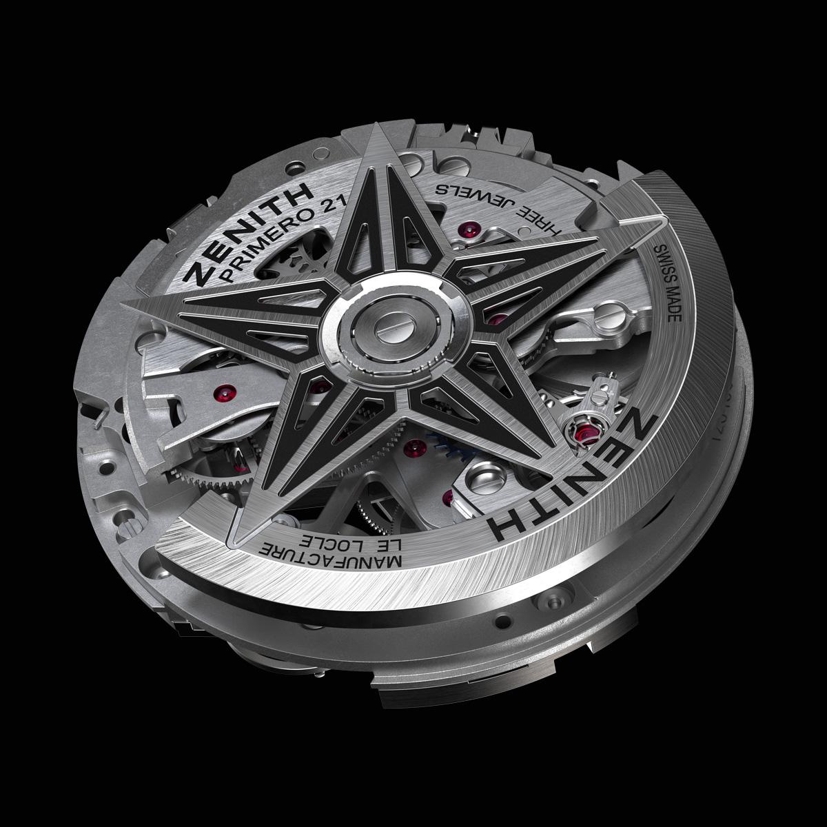 El Primero 9004機芯的自動上鍊裝置可替走時系統上鍊，動力儲存達50小時。