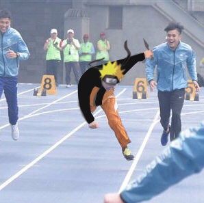 柯文哲跌倒，網友神P圖，為市長實現「火影夢」。