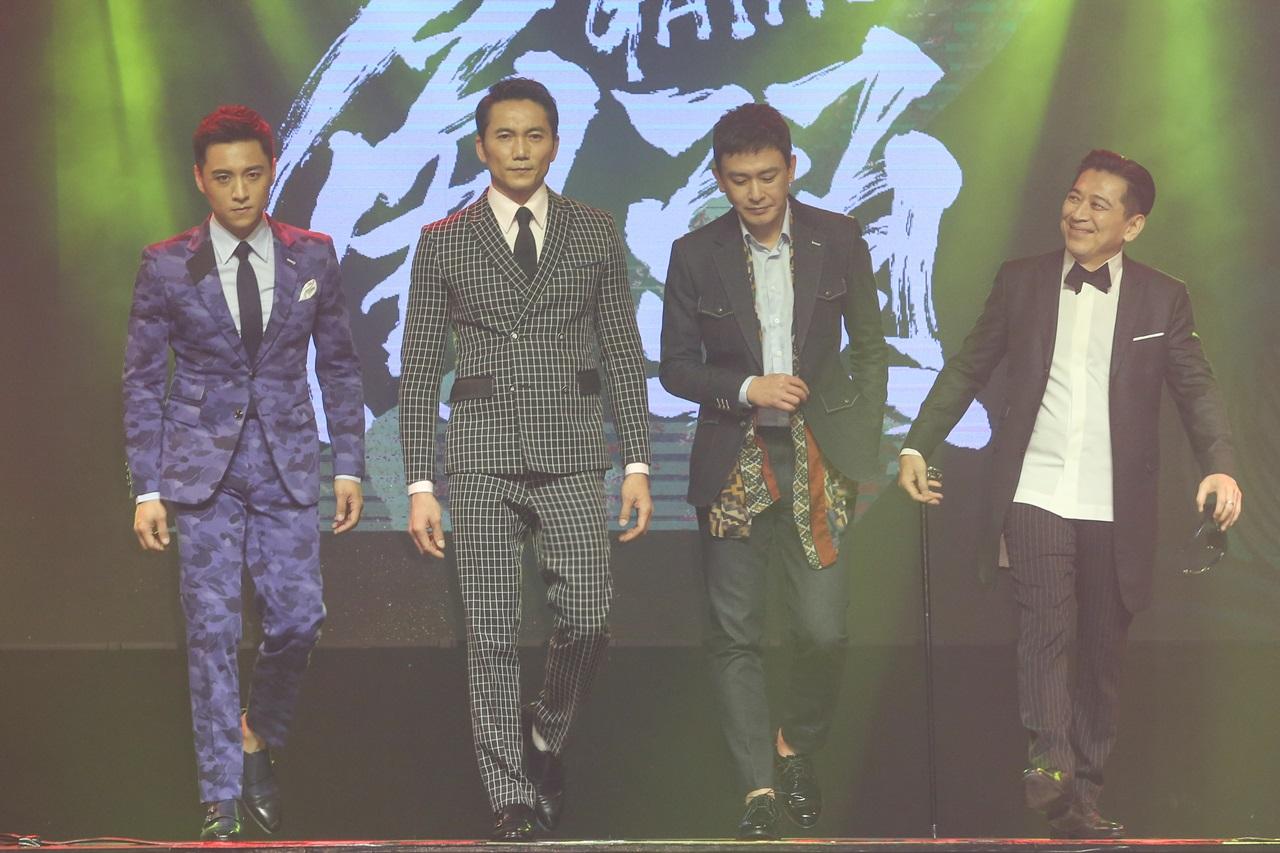 鄭人碩(左起)、鄒兆龍、王識賢和高捷合作演出《角頭2:王者再起》。