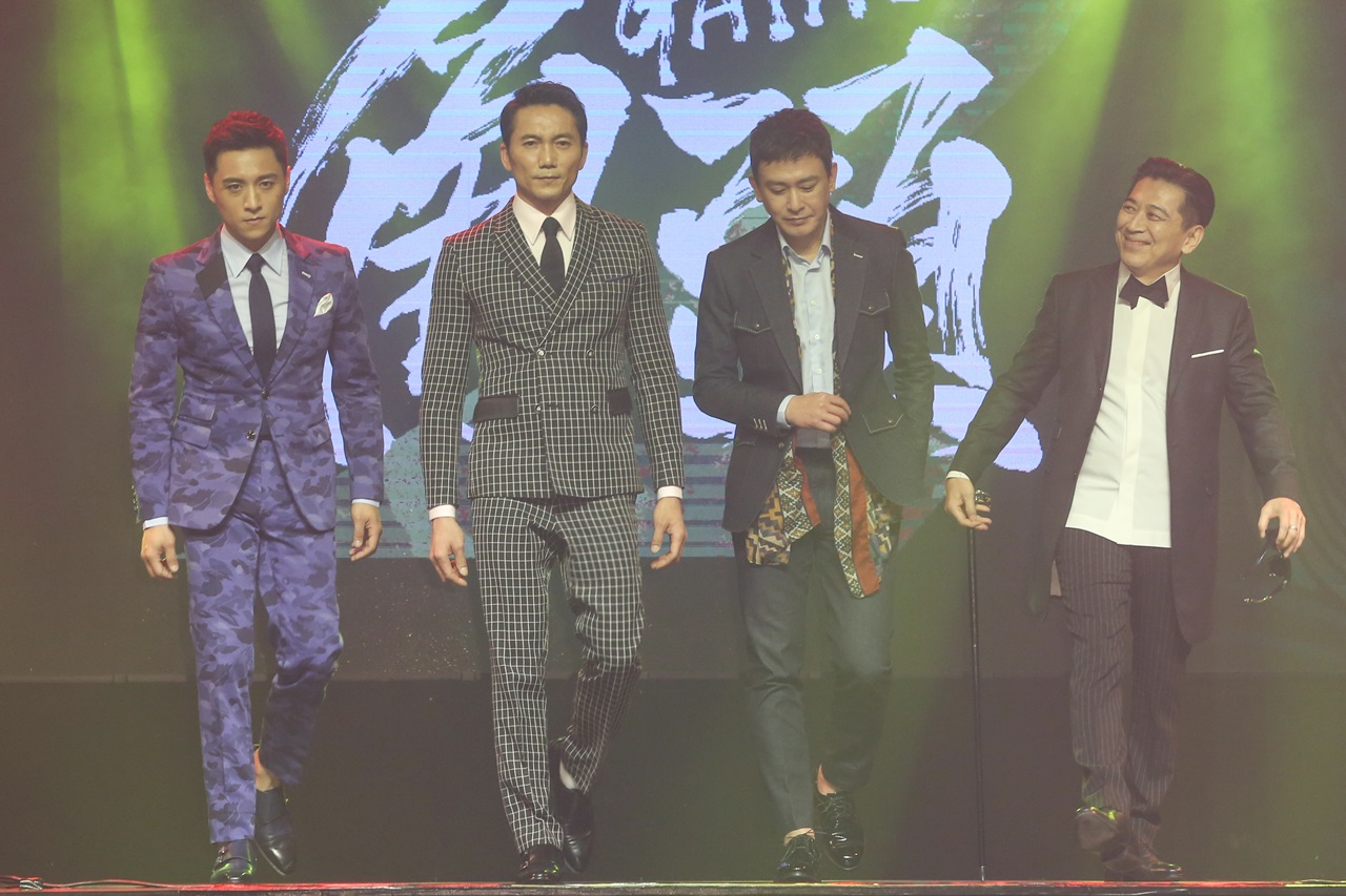 鄭人碩（左起）、鄒兆龍、王識賢和高捷合作演出《角頭2：王者再起》。
