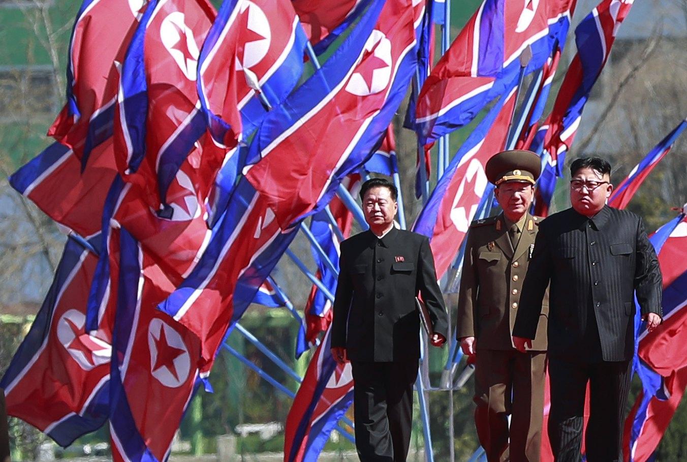 北韓領導人金正恩主持平壤高級社區揭幕儀式─15號金日成冥誕相關活動之一。（東方IC）