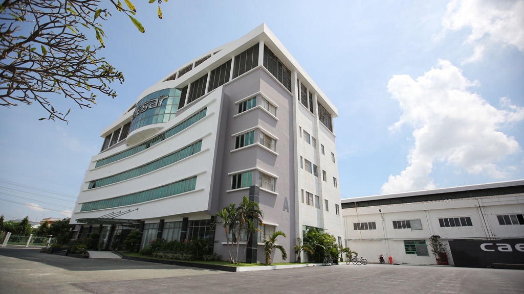 凱撒躲過513排華暴動，僅警衛室破了兩塊玻璃，圖為凱撒越南廠外觀。（凱撒提供）