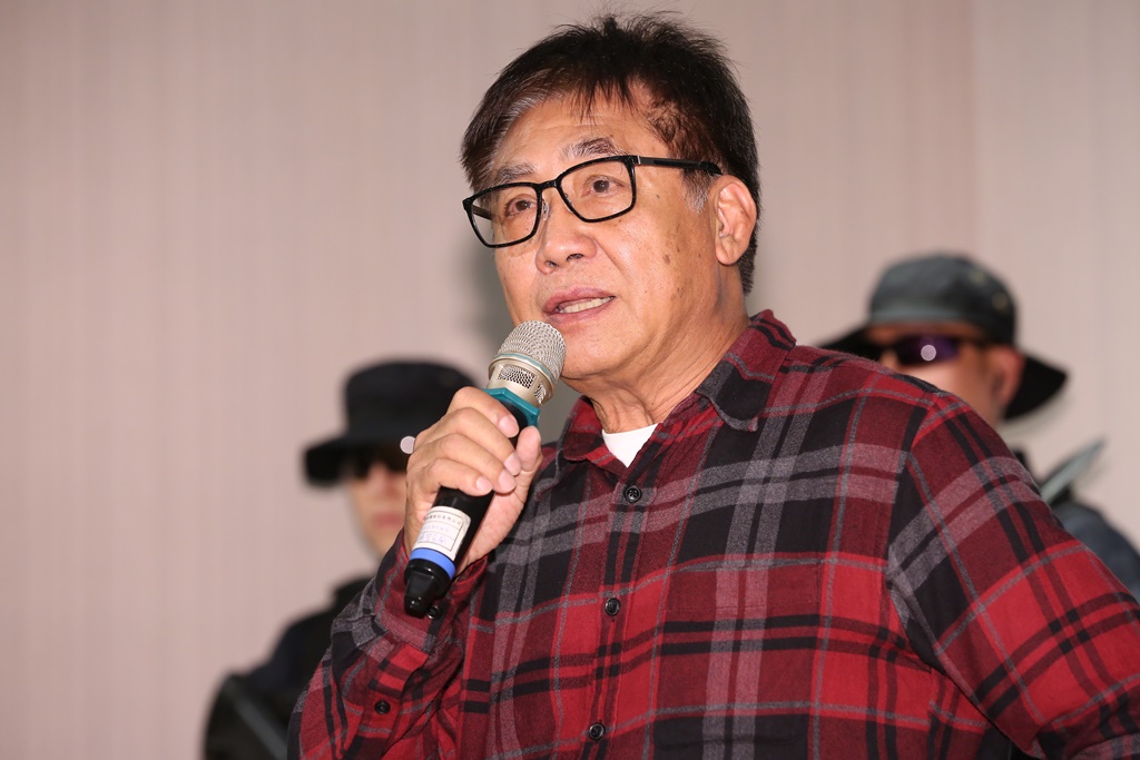 國軍形象連續劇《最好的選擇》主要演員發佈會,圖為導演梁修身。
