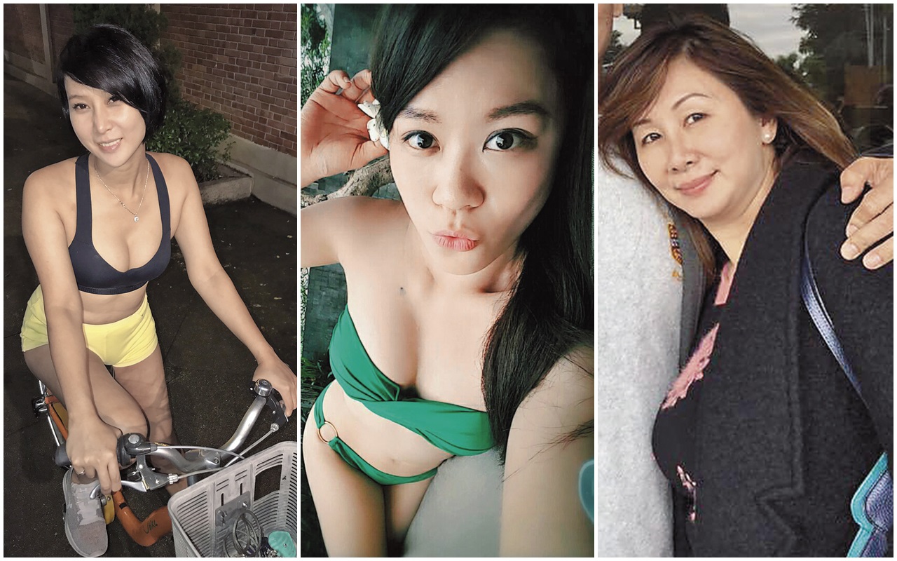 童仲彥桃花滿滿，左至右：邱惠美、邱薏，及正宮李秀環。