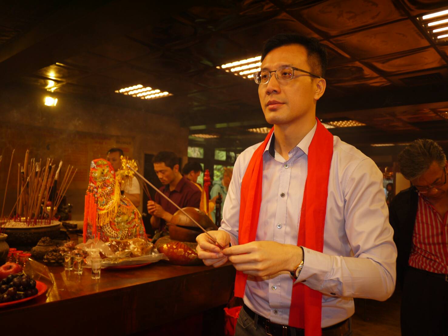 台北市議員吳志剛經友人介紹求助陽明山姜太公道場幫他轉運後，最近傳出好消息。（讀者提供）